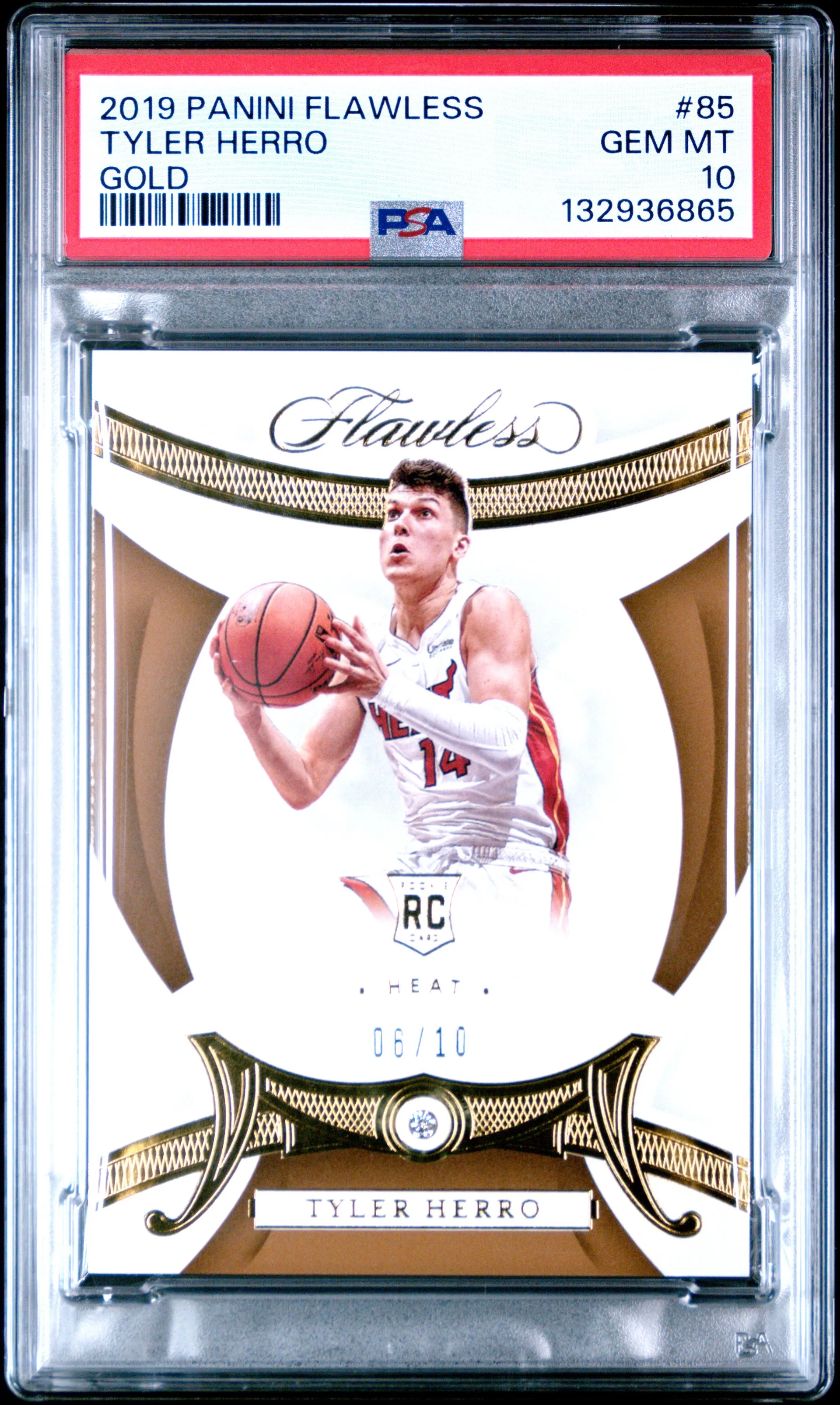 Tyler Herro – 2019 Panini Flawless Gold RC #85 · 09/10